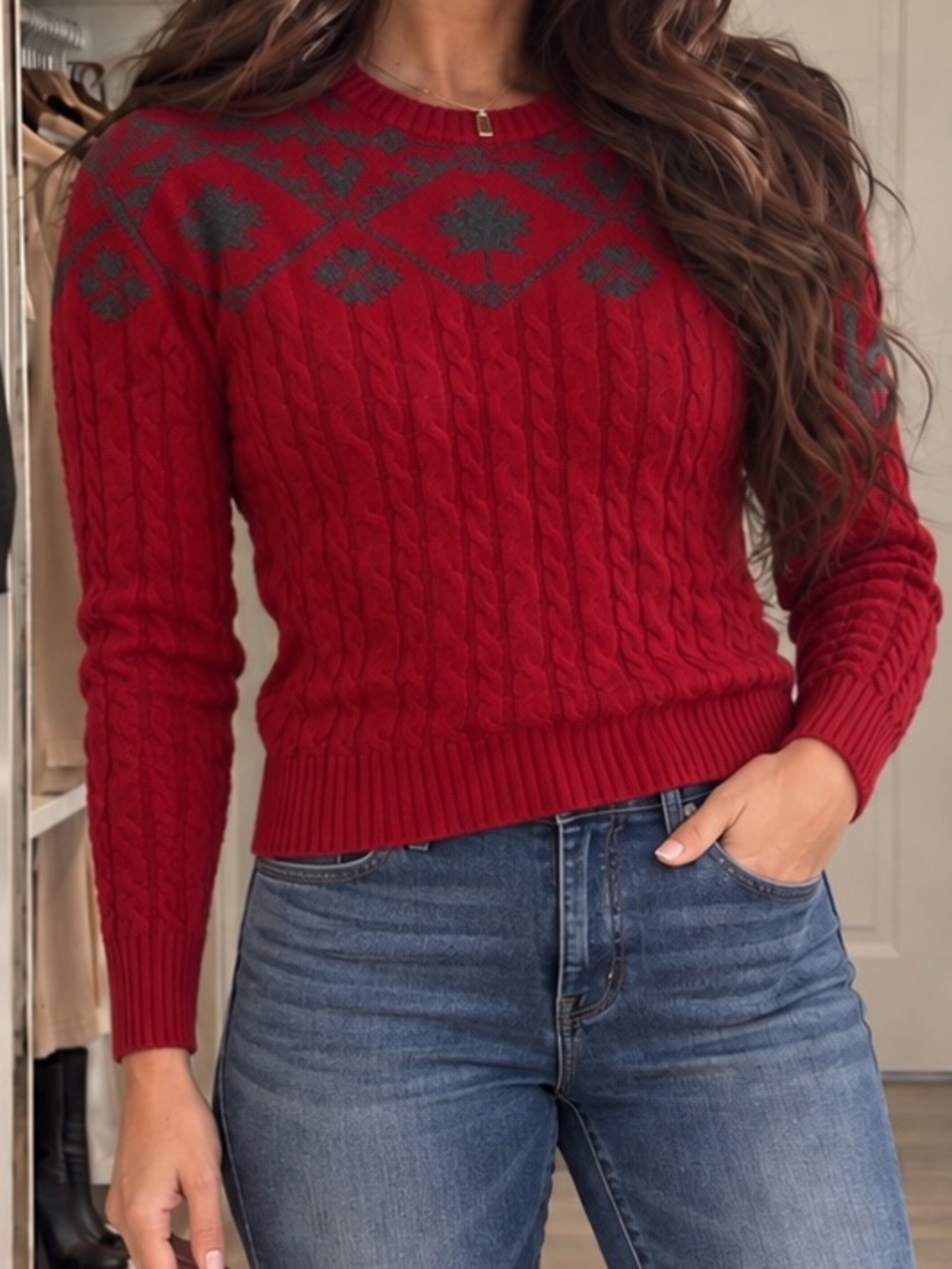 Bruzer University of Cincinnati Red Cable Knit Sweater